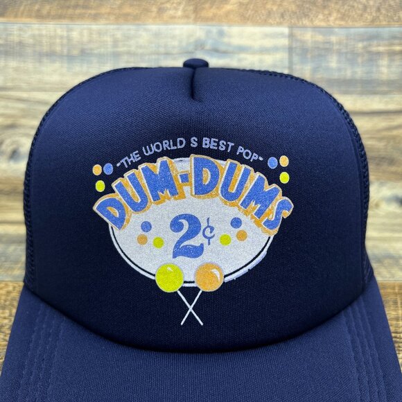 Dum Dum's Unisex Trucker Hat Navy Snapback Vintage Candy Lollipop Baseball Cap - Picture 2 of 3